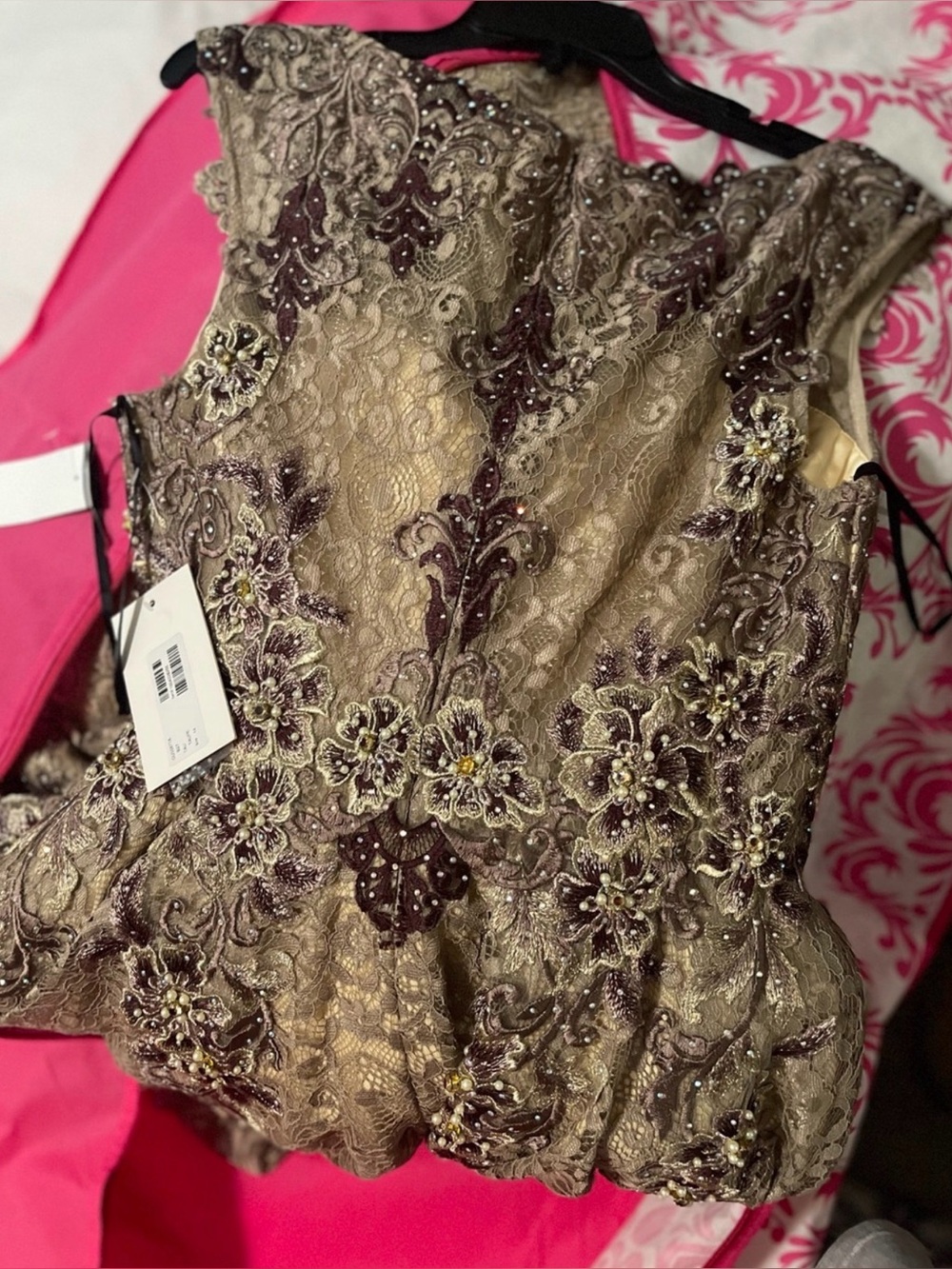 JVN by JOVANI Gold Embellished Formal Gown - Picture 3 of 6